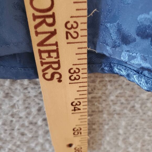 VTG GOLD LABEL VICTORIA'S SECRET BLUE BUTTON UP SATIN SLEEP SHIRT M/L - Picture 5 of 7